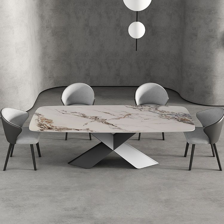 Modern Style Sintered Stone Dining Table Set White 1/4/5/7 Pieces Dining Set for Home Use