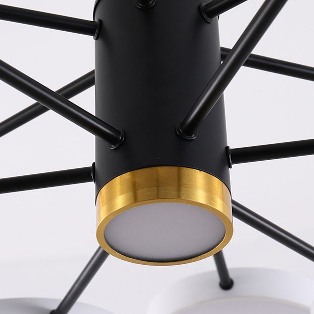 Metal Round Shape Hanging Ceiling Light Modern Style Multi Lights Hanging Light