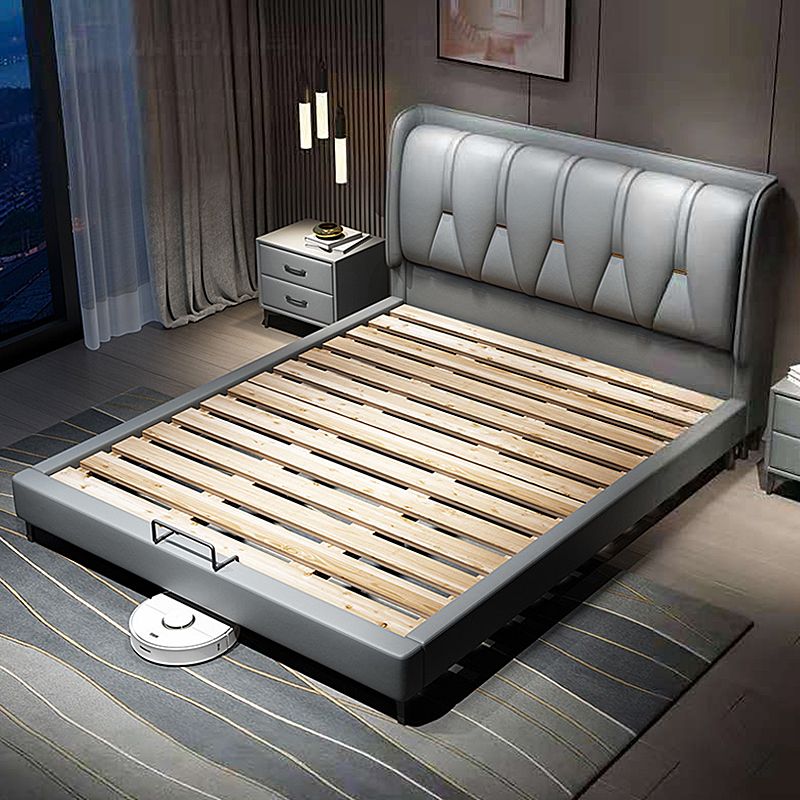 Modern Wingback Bed with Wingback Headboard and Metal Legs Bed