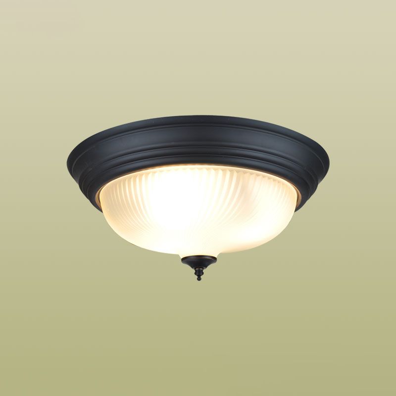 Lámpara de techo con pantalla de cristal, accesorio tradicional para pasillo cerca de la lámpara de techo, en negro