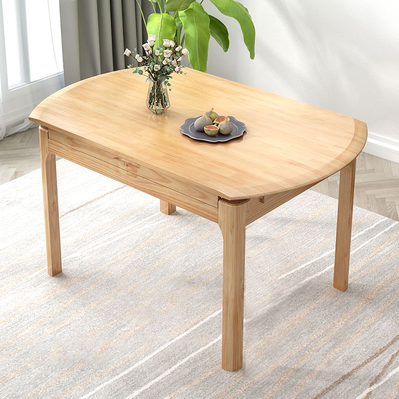 Modern Solid Wood Round Dining Room Set Space-Saving Design Dining Table Furniture