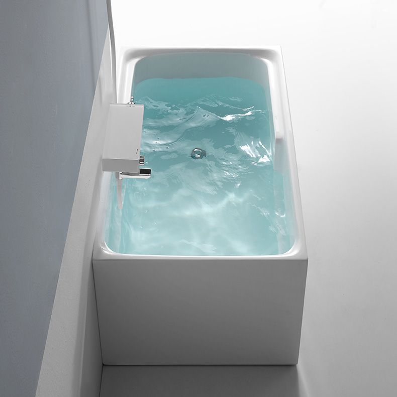 Back to Wall Small Tub Modern Soaking Rectangular Bathroom Bathtub