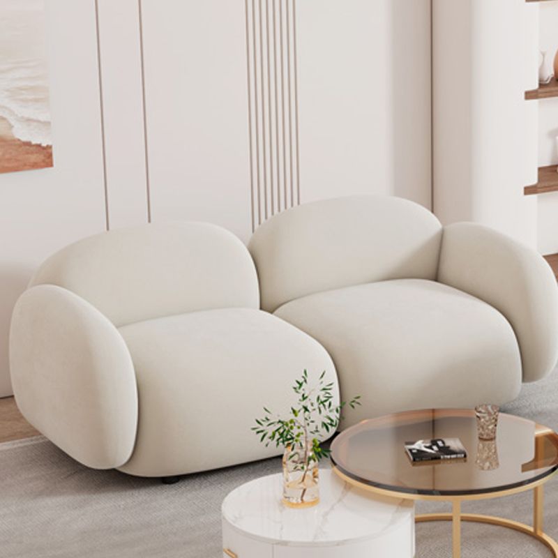 Glam Seating Square Arm White Cushions Standard Living Room Settee