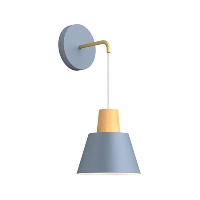 Macaron Style Wall Lamp Metal 1 Light Sconce Light for Bedroom