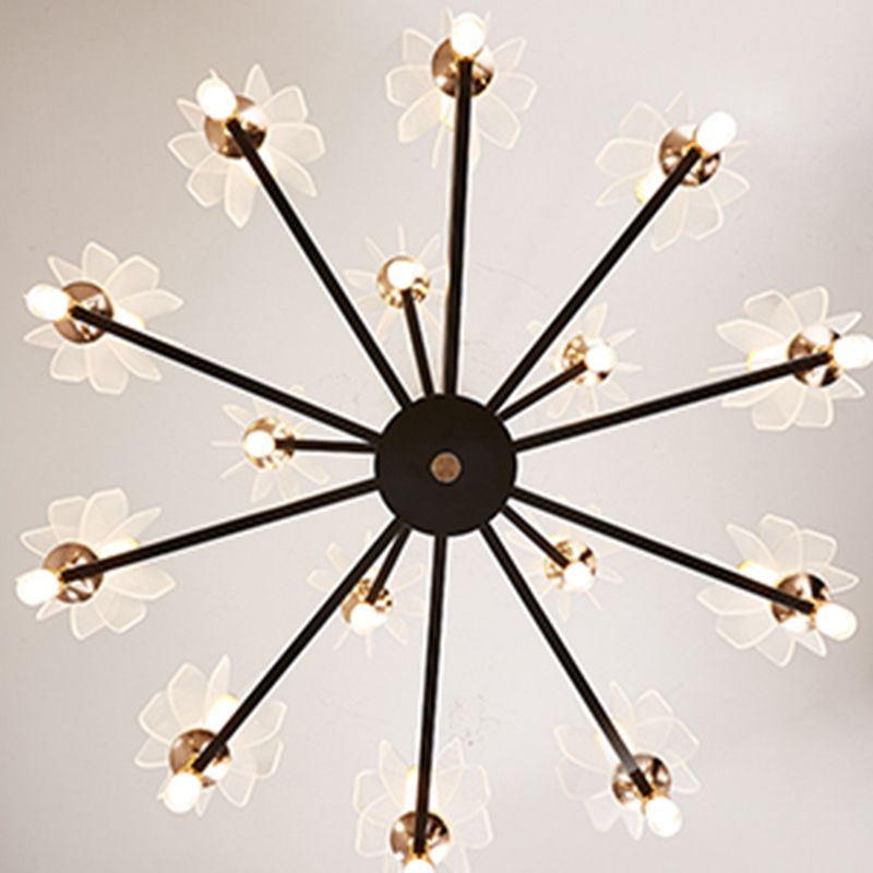 Contemporary Metal Hanging Light Fixtures Sputnik Chandelier for Living Room