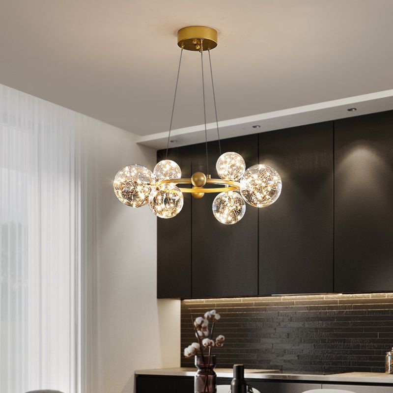 Modern Glass Chandelier Lighting Fixture Gold Chandelier Pendant Light for Restaurant