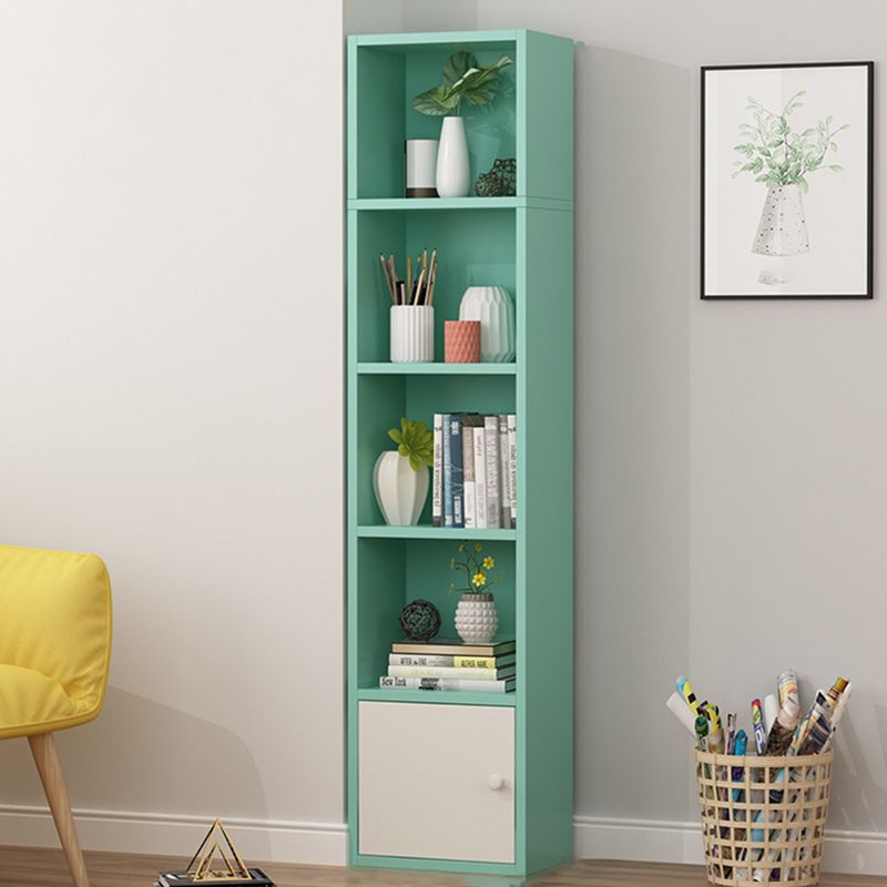 Modern Corner Vertical Shelf Bookcase Engineered Wood Book Shelf with Cabinets