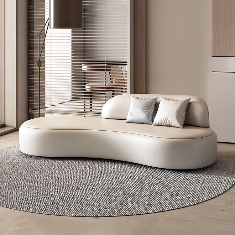 Modern Chaise Lounge Genuine Leather Chaise Lounge with Recessed Arm