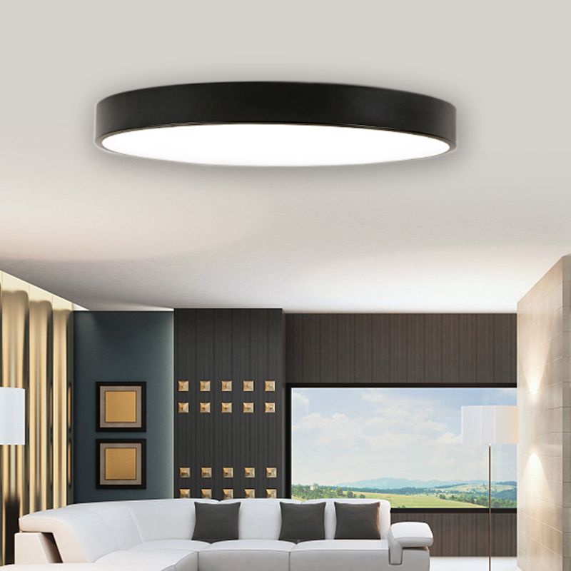 Lámpara de techo LED de forma redonda, acrílico moderno, 1 luz, montaje empotrado para sala de estar