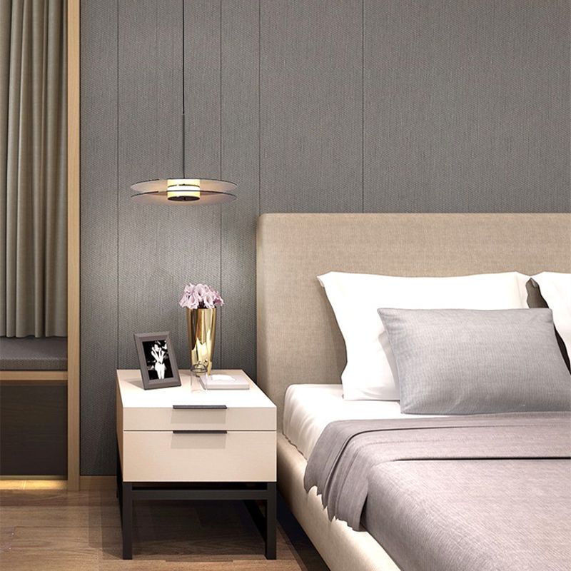 Rauchy graues Glas Deckenleuchte Ding Room Schlafzimmer 1 Licht modernes hängendes Licht