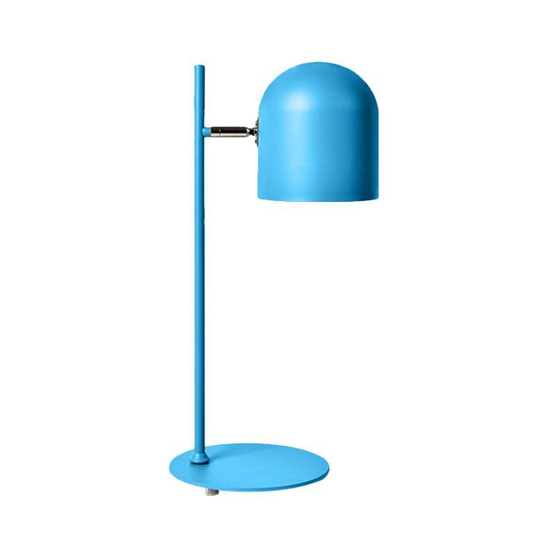 Cloche Shade Kids Room Study Lamp Aluminum 1 Head Macaron Night Table Light in Pink/Blue/Green with Pivot Joint