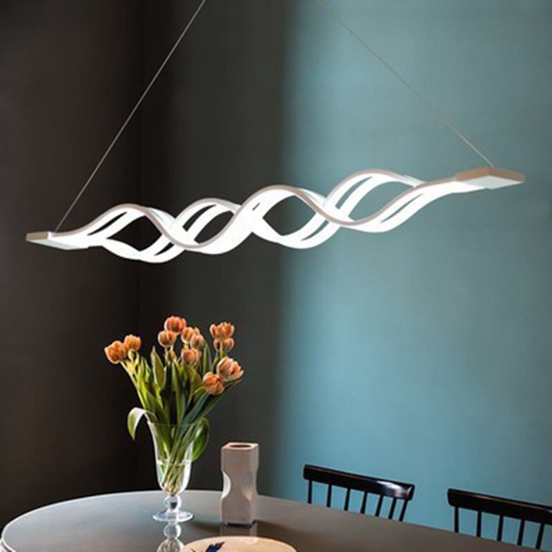 Waving Hanging Island Lights Ultra-Contemporary Acrylic Chandelier Lighting Fixtures for Restaurant