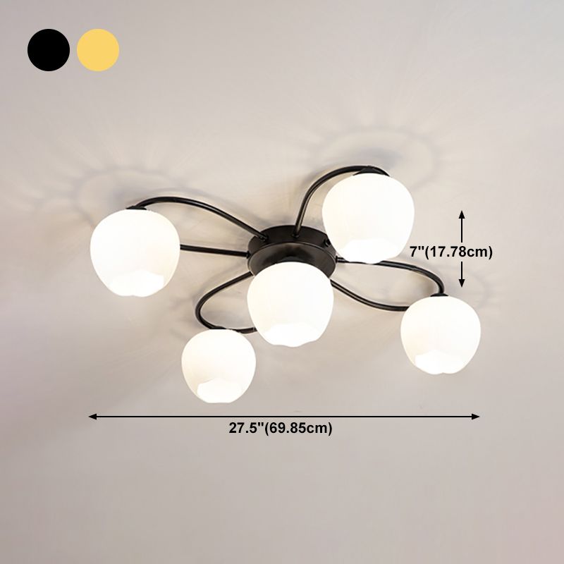 Simplicidad Semi Flush Montaje Iluminación Vidromas Lámpara de techo de la sala de estar