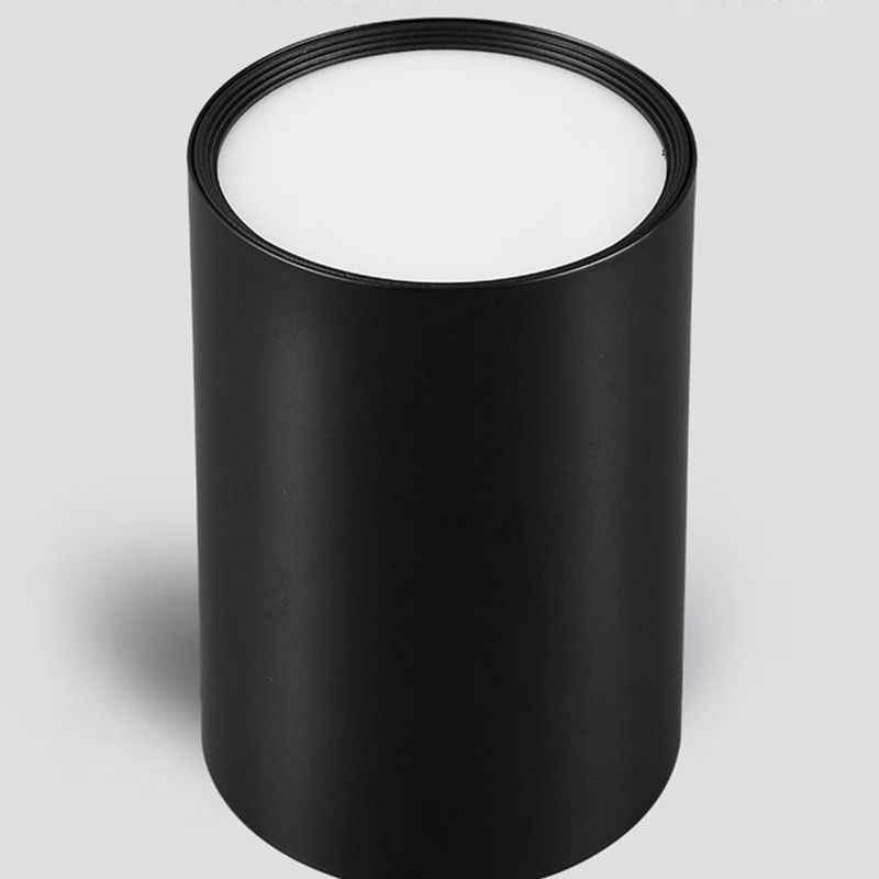 Cylindrical Shape LED Ceiling Lamp Modern Simple Style Aluminium 1 Light Flush Mount for Living Room