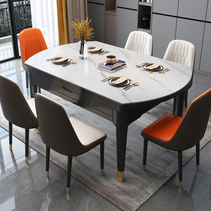 Round Dining Site Table Traditional Luxury Dinner Room Furniture with Drop-Leaf