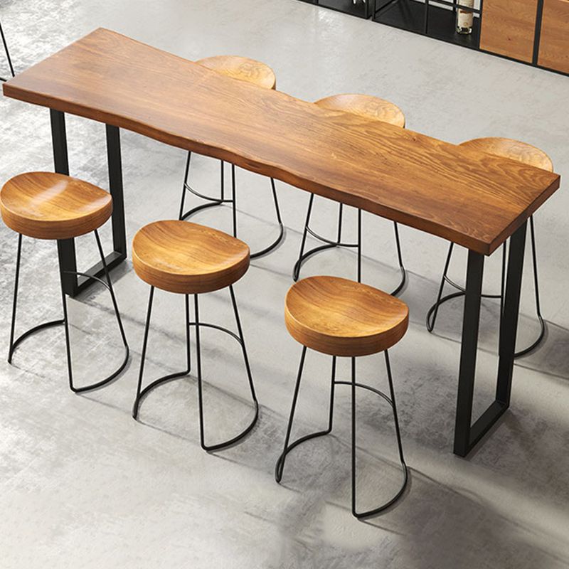 Industrial Style 1/2/5/7 Pieces Bar Table Set Rectangle Bar Table with High Stools