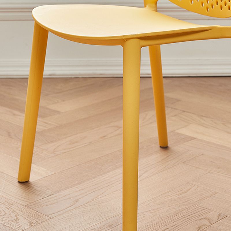 Modern Open Back Side Chair Plastic Armless Dining Chair for Restaurant