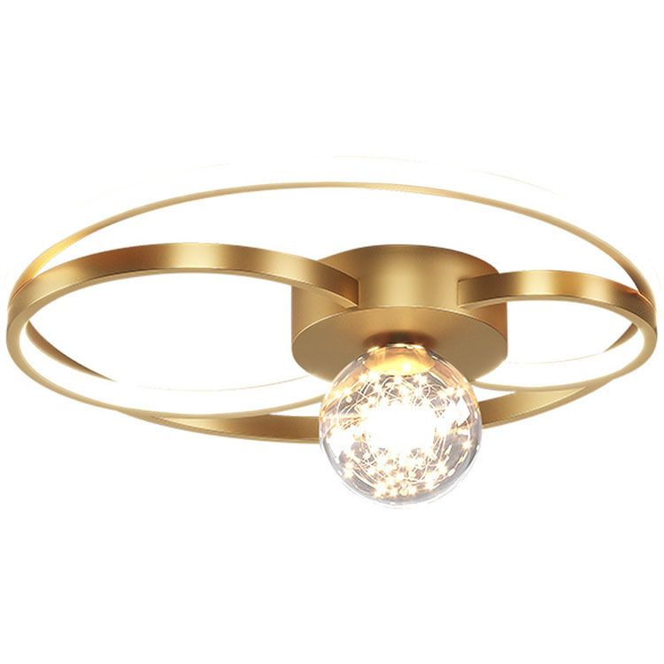 Modern LED Flush Mount Ceiling Light Fixture Black Round Close To Ceiling Lighting with Metal Shade