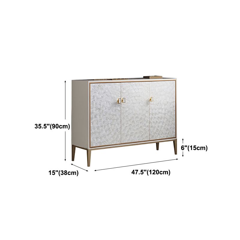 Glam Living Room Dining Buffet Engineered Wood and Metal Cabinets Sideboard Table