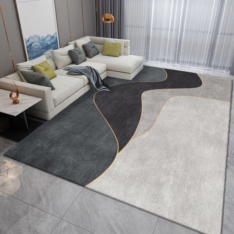 Pink Modern Rug Polyester Irregular Color Lump Rug Washable Rug for Living Room