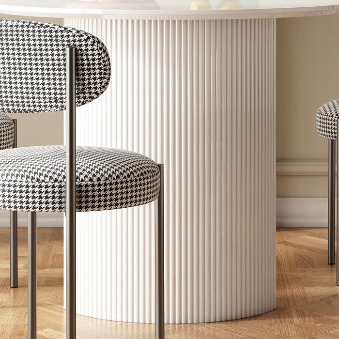 Metal Contemporary Free Form Dining Table White Sintered Stone Table for Dining Room and Kitchen