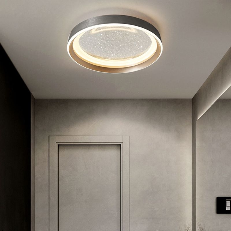 LED Modern Metal Flush Mount Circle Shape Ceiling Light with Acrylic Shade for Passage