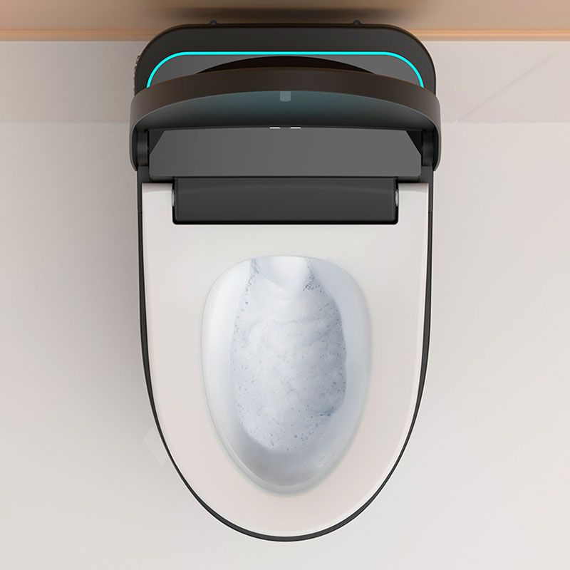 19.68" H Electronic Elongated Toilet Floor Standing Bidet in Black