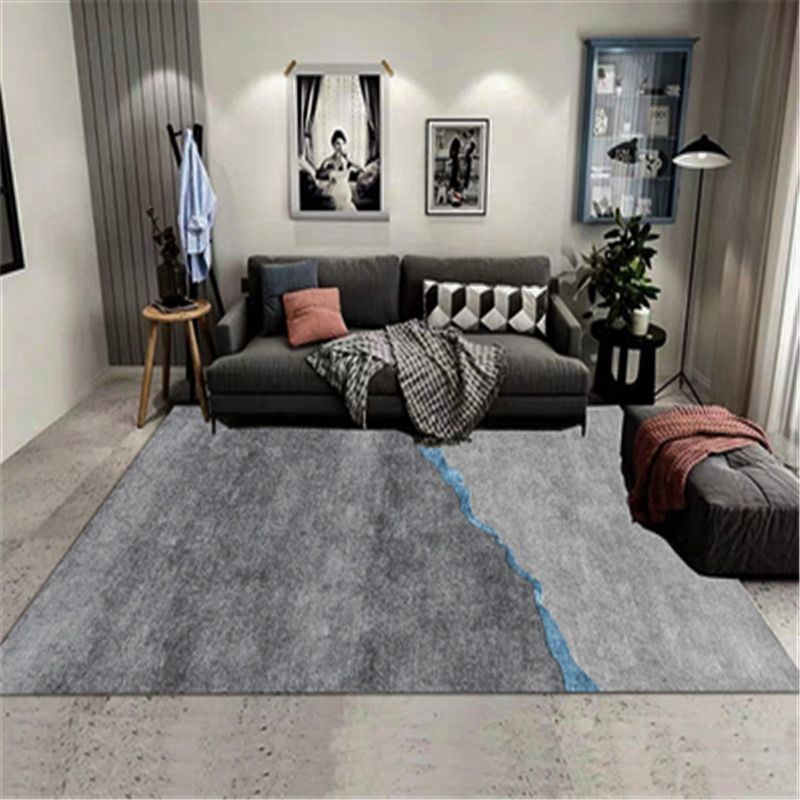 Color Mixed Relaxing Carpet Polyester Abstract Lines Indoor Rug Anti-Slip Backing Rug for Home Decor