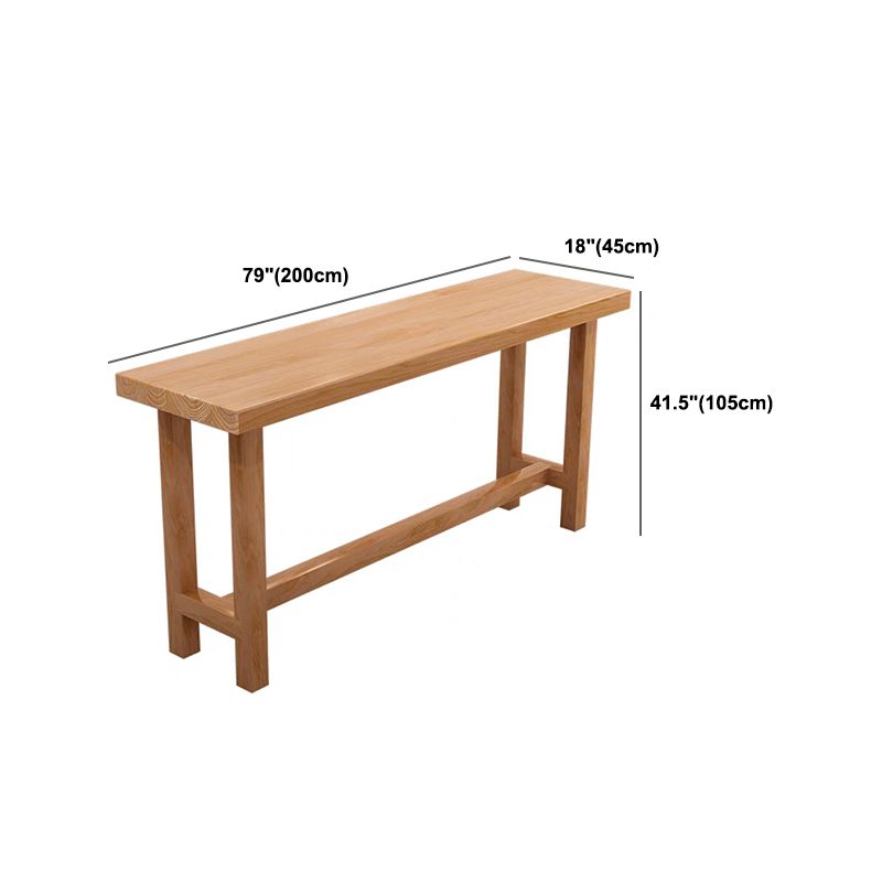 Rectangular Solid Wood Bar Table Set 1/5 Pieces Counter Table with Backless Stools
