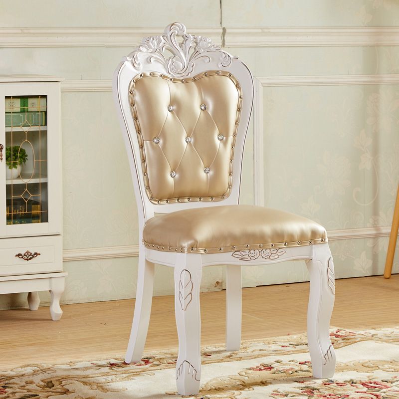 Upholstered European Style Restaurant Side Chair Open White Dining Chair