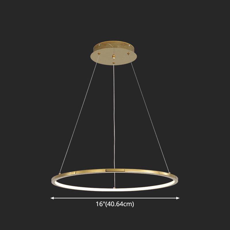Contemporary Orbicular Chandelier Lamp Metallic Simplicity Hanging Lamp Kit for Living Room