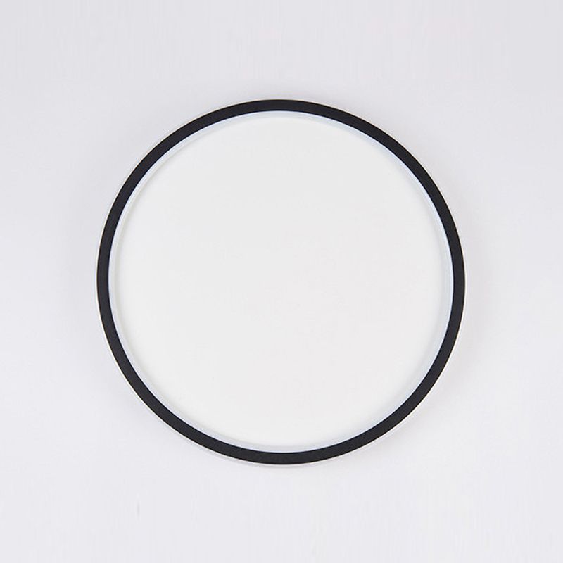 Metal Circle Flush Mount Fixture Simple Style LED Black Flush Mount Fixture