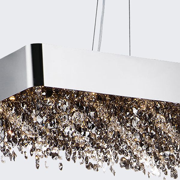 Ideas de iluminación de isla rectángulo de estilo contemporáneo Crystal Island Lights