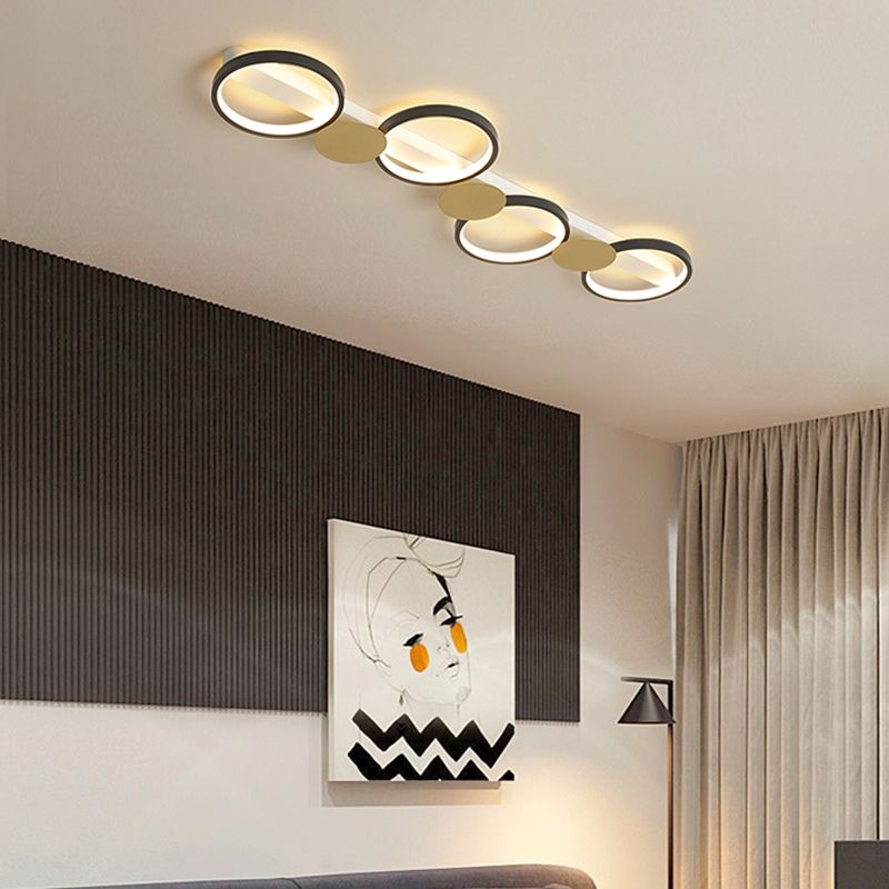 Contemporary Round Ceiling Lamp LED Flush Mount Ceiling Light with Acrylic Shade