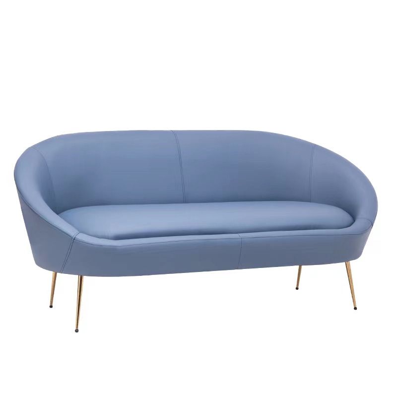 Sofa en cuir faux milieu du siècle moderne 30,31 "Sofa courbe de haut