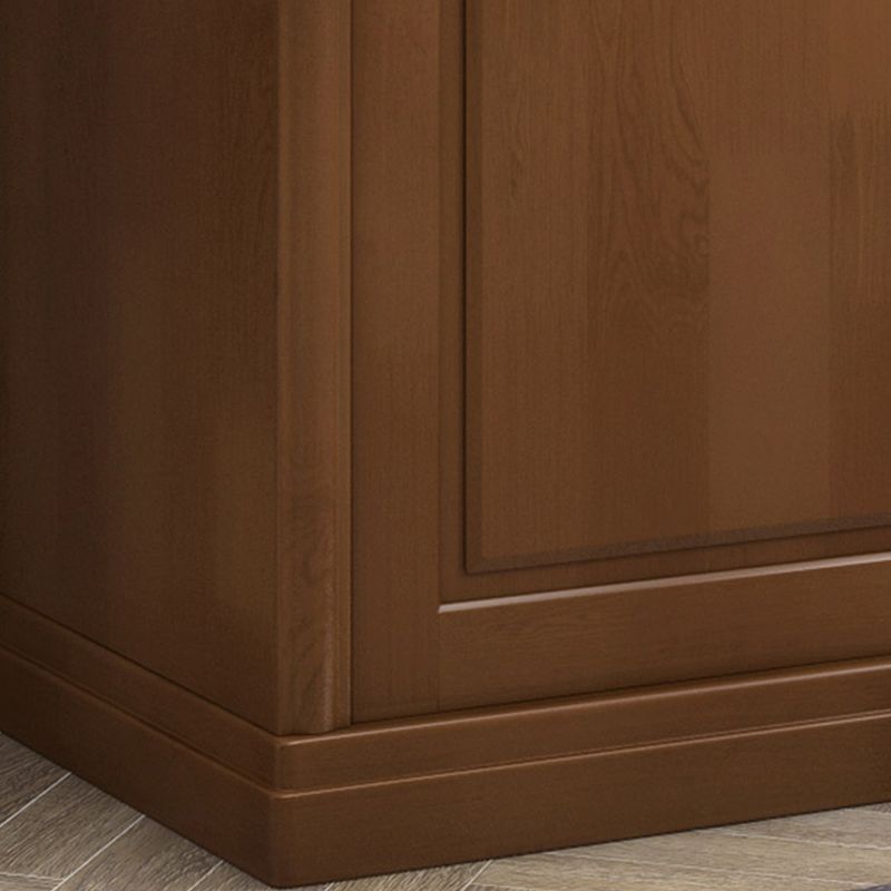 Traditional Solid Wood Wardrobe Freestanding Wardrobe Armoire with Shelves