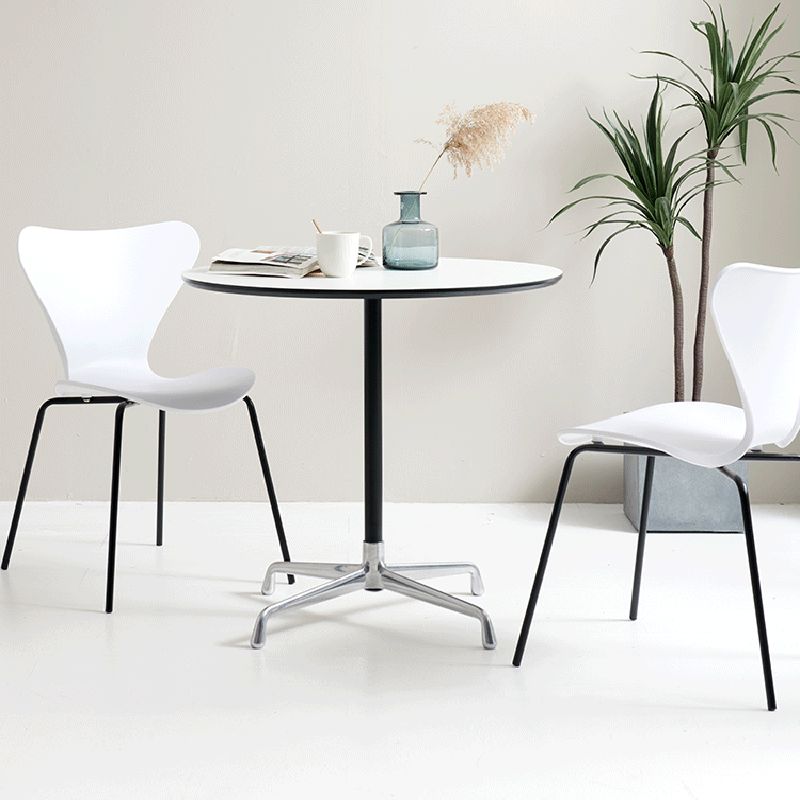 Scandinavian Coffee Table Round Wooden Cocktail Table Set for Living Room