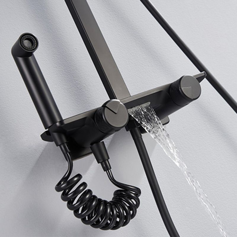 Brass Wall Mounted Shower System Slide Bar Included Shower Set