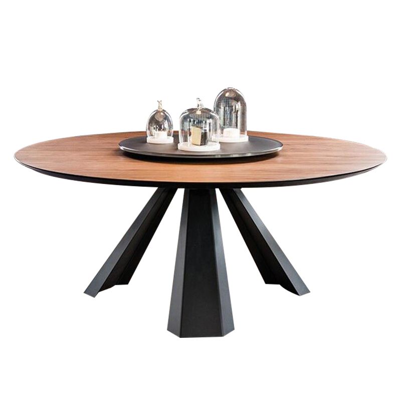 Modern Round Dining Table Pine Solid Wood Dining Room Collection for Indoor