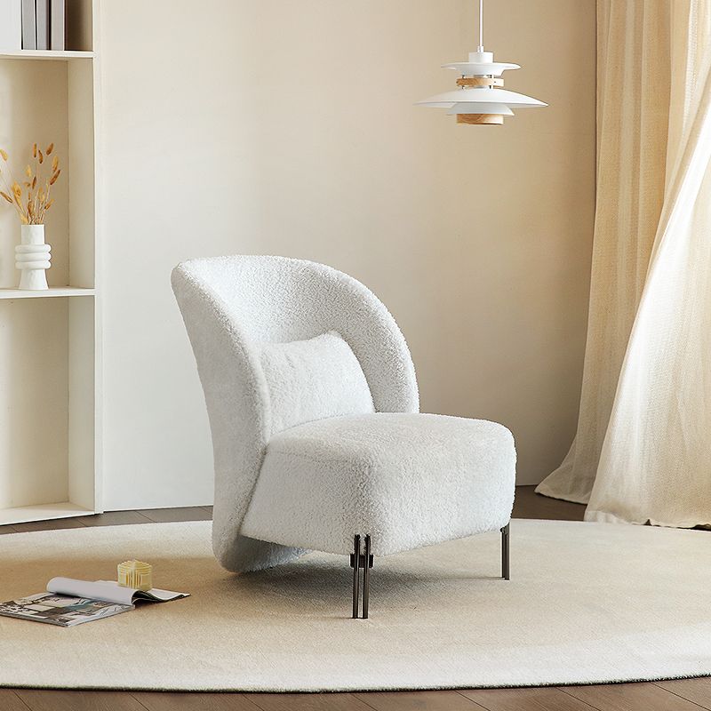 Solid Color Armless Lounge Chair Pillow Back Bedroom Side Chair