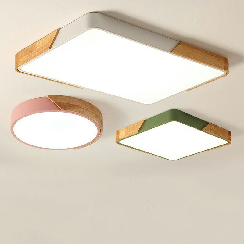 Geometrical Flush Mount Light Fixtures Modern Wood Flush Chandelier