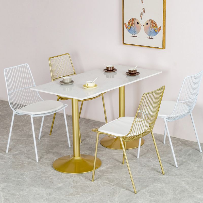 Glam Style Dining Chair Metal Windsor Back Dining Side Chair for Dining Room