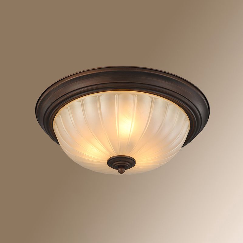 Classic Dome Shaped Ceiling Lighting Frosted Glass Flush Mount Light Fixture for Bedroom