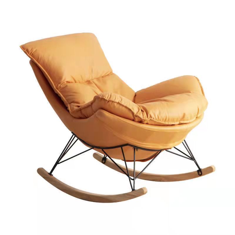Contemporary Plain Rocking Chair Faux Leather Water Resistant Glider Chair