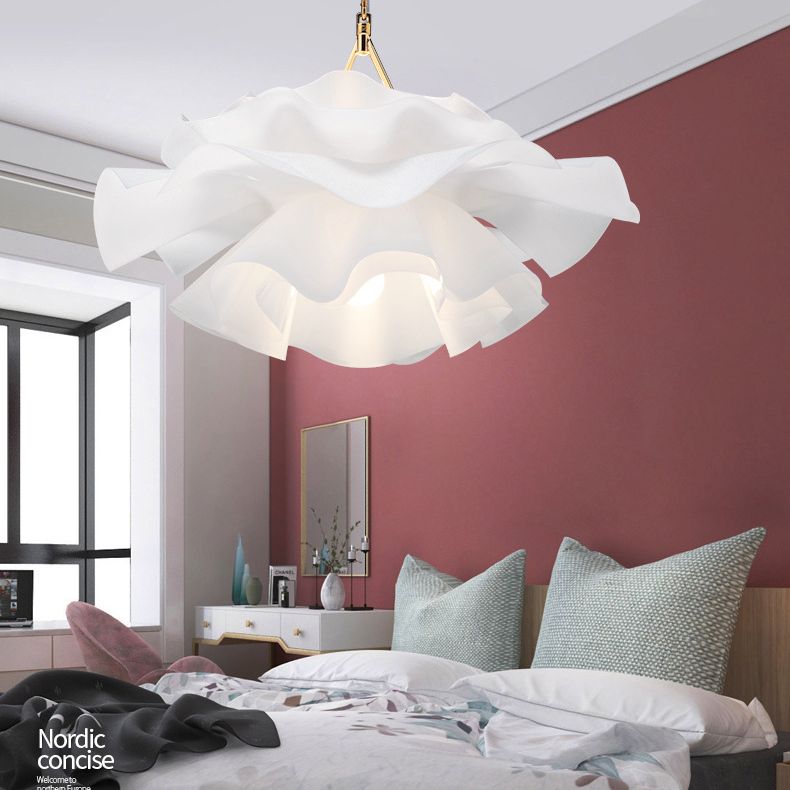 Nordic Style Flower Pendant Ceiling Light Acrylic Up and Down Lighting Hanging Light for Bedroom