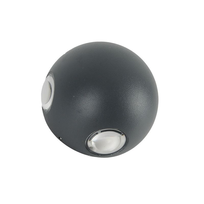 Ball Shape Wall Light Modern Style Metal 1/2/4 Lights Sconce in Black