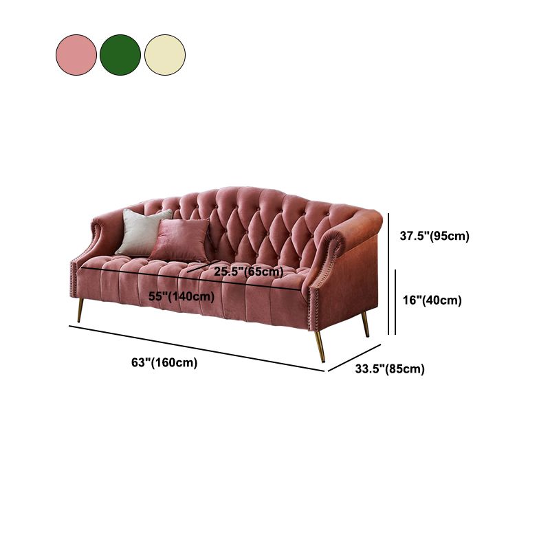Rolled Arms Sofa with Tufted Back for Living Room 37.4" High