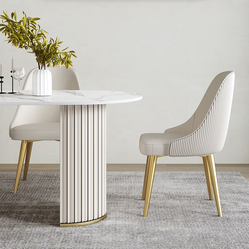 Contemporary Sintered Stone Dining Table Oval Dining Table for Home Use