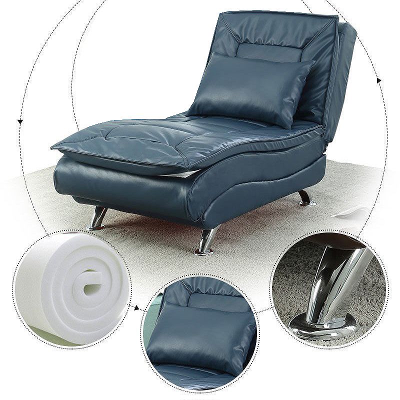 Basic Four Leg Armless Chair with Adjustable Sewn Pillow Back