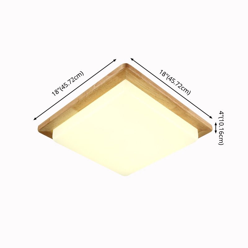 Luz de techo de montaje de madera contemporánea con sombra acrílica para sala de estar